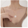 Boutique Craft Zircon Natural Freshwater Pearl Necklace With Stars Pendant And Copper Chain