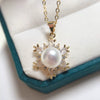 Boutique Craft Zircon Natural Freshwater Pearl Necklace With Stars Pendant And Copper Chain