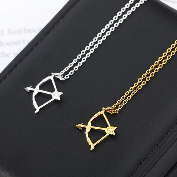 Bow And Arrow Necklace Gothic Cupid Arrow Pendant Jewelry Copper Electroplating
