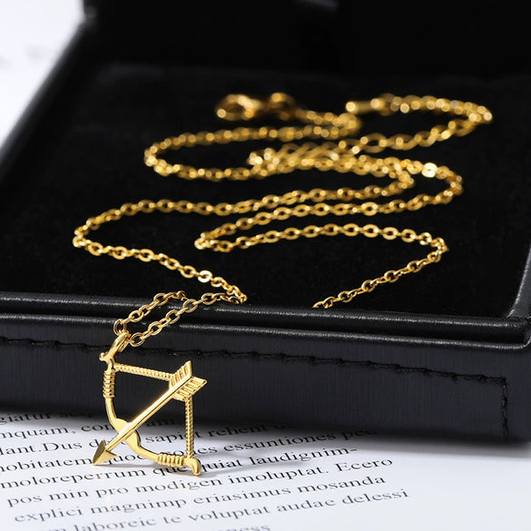 Bow And Arrow Necklace Gothic Cupid Arrow Pendant Jewelry Copper Electroplating