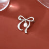 Bow Brooch Pearl Jewelry S925 Silver Electroplated
