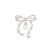 Bow Brooch Pearl Jewelry S925 Silver Electroplated