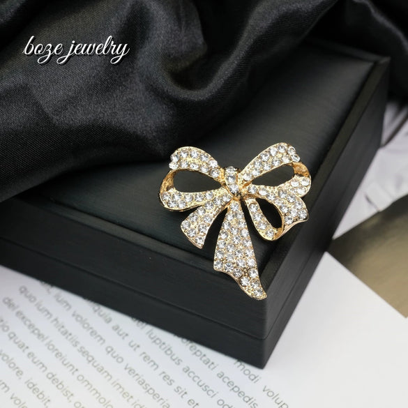Bow Brooch Zinc Alloy Elegant Electroplating Bow Tie Style For Women And Unisex
