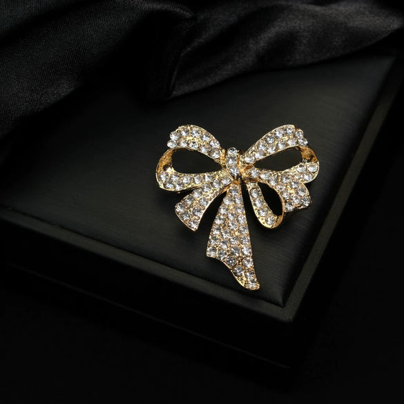 Bow Brooch Zinc Alloy Elegant Electroplating Bow Tie Style For Women And Unisex