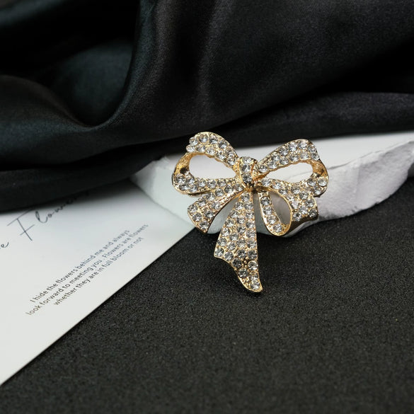 Bow Brooch Zinc Alloy Elegant Electroplating Bow Tie Style For Women And Unisex