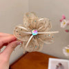 Bow Mesh Ribbon Flower Handmade Hairpin For Women Shark Clip Ponytail Clip Hair Accessories
