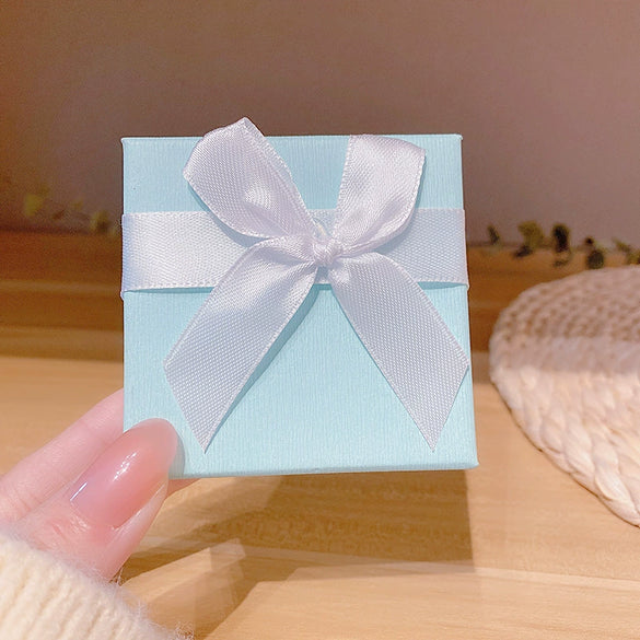 Bow Portable Jewelry Box For Earrings And Necklaces Plastic Resin Solid Color
