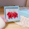 Bow Portable Jewelry Box For Earrings And Necklaces Plastic Resin Solid Color