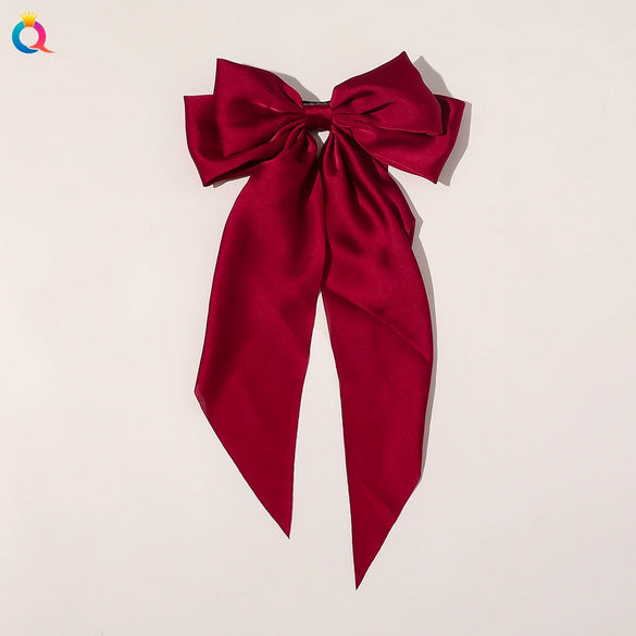Bow Ribbon Hair Clip Silk And Satin Handmade Women's Hair Accessories