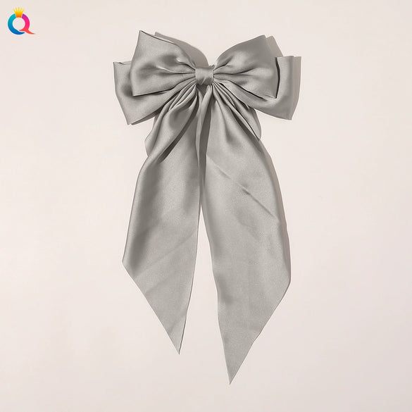 Bow Ribbon Hair Clip Silk And Satin Handmade Women's Hair Accessories