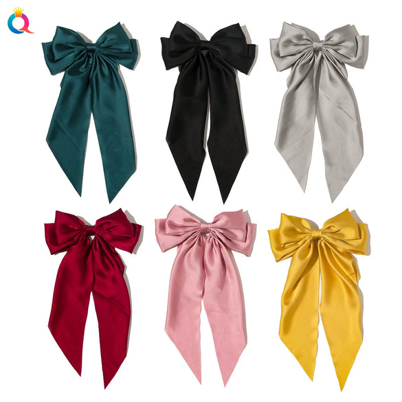 Bow Ribbon Hair Clip Silk And Satin Handmade Women's Hair Accessories