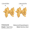 Bow Shaped Stainless Steel Earrings And Rings With Electroplating Niche Light Luxury High End Princess Style Non Fading Jewelry For Women