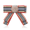 Bow Tie Collar Pin Brooch Fabric Crystal Fashion Accessory