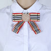Bow Tie Collar Pin Brooch Fabric Crystal Fashion Accessory