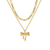 Bow Tie Stainless Steel Electroplated O Chain Clavicle Necklace Unisex Ins Style