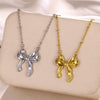 Bow Tie Stainless Steel Electroplated O Chain Clavicle Necklace Unisex Ins Style