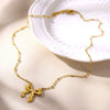 Bow Tie Stainless Steel Electroplated O Chain Clavicle Necklace Unisex Ins Style