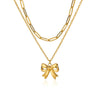 Bow Tie Stainless Steel Electroplated O Chain Clavicle Necklace Unisex Ins Style