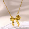 Bow Tie Stainless Steel Electroplated O Chain Clavicle Necklace Unisex Ins Style