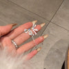 Bowknot Alloy 925 Silver Needle Earrings With Diamonds For Women