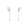 Bowknot Alloy 925 Silver Needle Earrings With Diamonds For Women