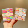 Boxed Children’s Seamless Rubber Band Hair Ties Candy Color Geometric Handmade High Stretch Baby Hair Rings