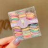 Boxed Children’s Seamless Rubber Band Hair Ties Candy Color Geometric Handmade High Stretch Baby Hair Rings