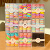 Boxed Children’s Seamless Rubber Band Hair Ties Candy Color Geometric Handmade High Stretch Baby Hair Rings