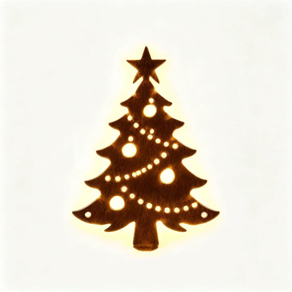 Boxwood Starshaped Christmas Tree Wall Decoration With Warm Light Outline Remotecontrolled Indoor Holiday Display