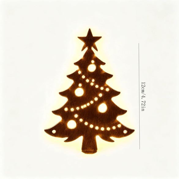 Boxwood Starshaped Christmas Tree Wall Decoration With Warm Light Outline Remotecontrolled Indoor Holiday Display