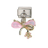Bracelet Accessories Stainless Steel Removable Hanging Bow Flower Love Dripping Oil Style Unisex
