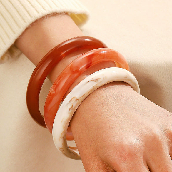 Bracelet Acrylic Geometric Marble Pattern Electroplated