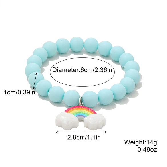 Bracelet Acrylic Heart And Flower Pattern Hand Beaded Polishing Style For Women