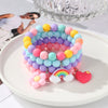 Bracelet Acrylic Heart And Flower Pattern Hand Beaded Polishing Style For Women
