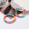 Bracelet Acrylic Heart And Flower Pattern Hand Beaded Polishing Style For Women