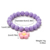 Bracelet Acrylic Heart And Flower Pattern Hand Beaded Polishing Style For Women
