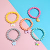 Bracelet Acrylic Heart And Flower Pattern Hand Beaded Polishing Style For Women