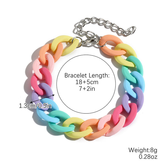 Bracelet Acrylic Heart And Flower Pattern Hand Beaded Polishing Style For Women