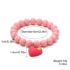 Bracelet Acrylic Heart And Flower Pattern Hand Beaded Polishing Style For Women