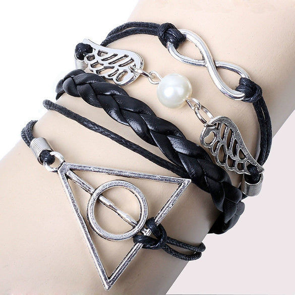 Bracelet Alloy Geometric Angel Wings Infinity Symbol Handwoven Electroplated Unisex Women's Fashion