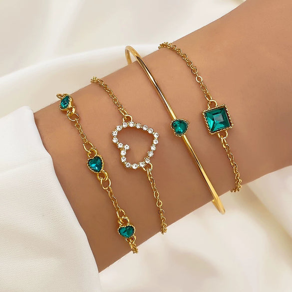 Bracelet Alloy Geometric Diamond Square