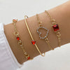Bracelet Alloy Geometric Diamond Square