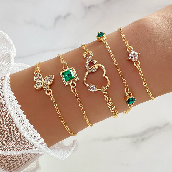 Bracelet Alloy Geometric Diamond Square