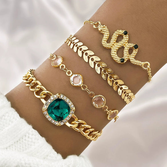 Bracelet Alloy Geometric Diamond Square