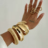 Bracelet Alloy Geometric Exaggerated Leaves Glow Electroplated Jewelry