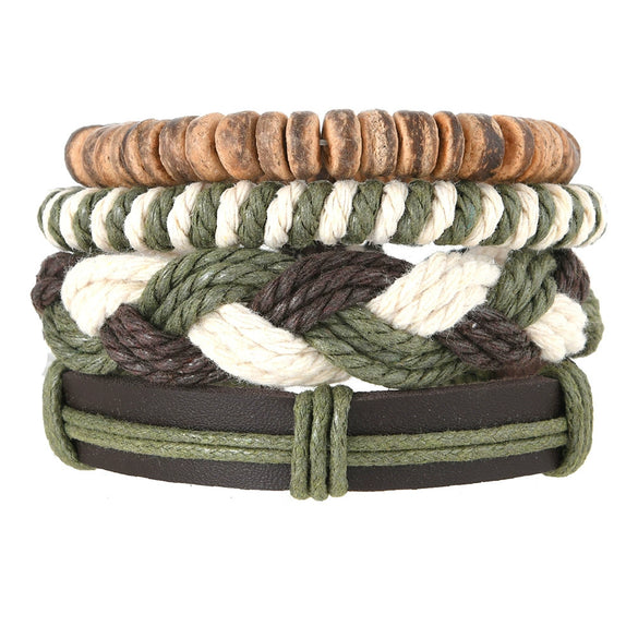 Bracelet Alloy Geometric Vintage Handwoven Life Tree Feather Cow Head Style