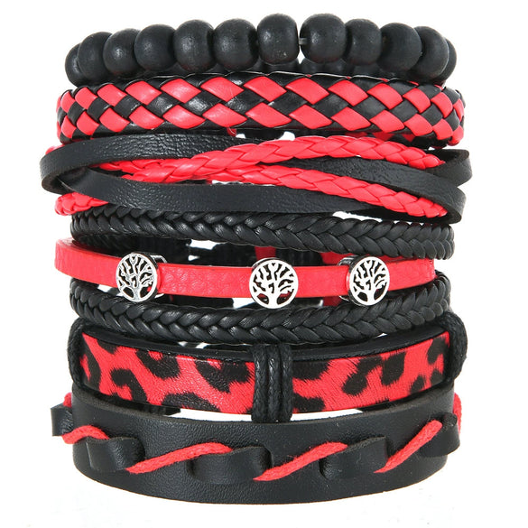 Bracelet Alloy Geometric Vintage Handwoven Life Tree Feather Cow Head Style