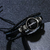 Bracelet Alloy Woven Leather English Letter Handmade