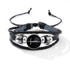 Bracelet Alloy Woven Leather English Letter Handmade