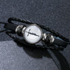 Bracelet Alloy Woven Leather English Letter Handmade